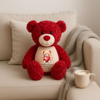 Personalised Love Bear Large Red Teddy Bear, 4 of 7