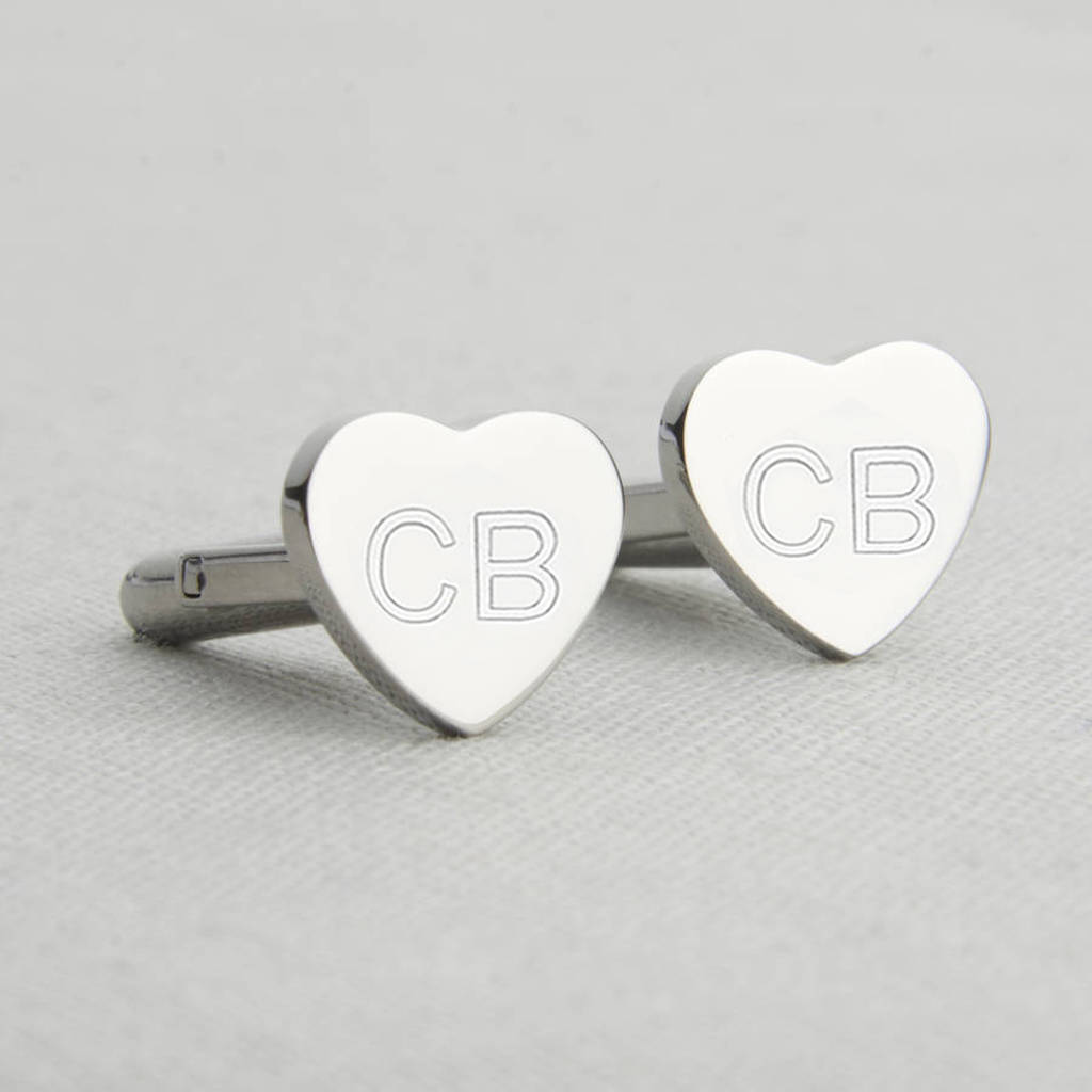 Personalised Heart Cufflinks By Hurleyburley man