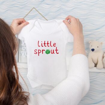 'Little Sprout' Christmas Baby Grow, 2 of 6