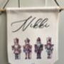 Christmas Pink Nutcracker Flag Personalised, thumbnail 2 of 4