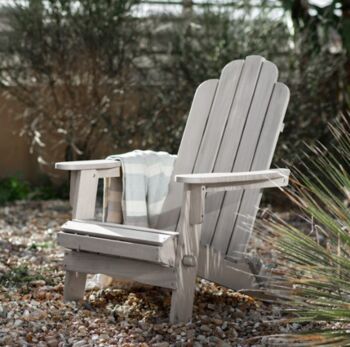 Natural High Back Foldable Garden Lounge Chair, 3 of 5