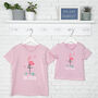 Flamingo Big Sister Little Sister T Shirt Set, thumbnail 1 of 4