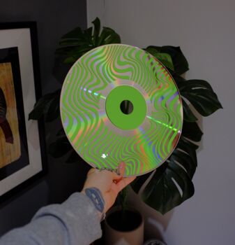 Swirl Trippy Upcycled 12' Laser Disc Decor, 4 of 8