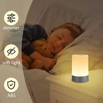 Warm Light LED Bedside Touch Sensor Night Lamps, 6 of 8