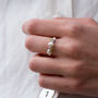 Peridot, Zircon And Baroque Pearls Adjustable Ring, thumbnail 3 of 11