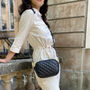 Black Leather Quilted 'Riviera' Handbag, thumbnail 1 of 7
