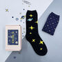 Personalised Space Captain Two Pairs Socks In A Box, thumbnail 1 of 7