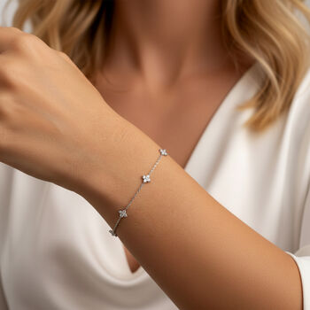 Gold Or Silver Women's Dainty Hydrangea Bracelet, Christmas Jewellery Gift, 2 of 9