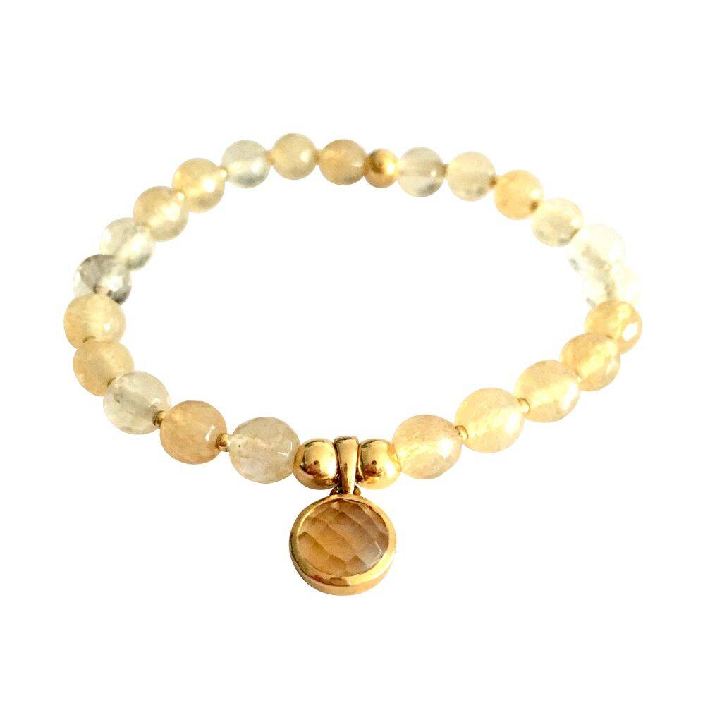18 K Gold Citrine Solar Plexus Bracelet Self Esteem, 1 of 5