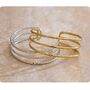 Monaco D'or Gold Ombré Gala Chrome Three Charm Gift Bangle, thumbnail 4 of 4