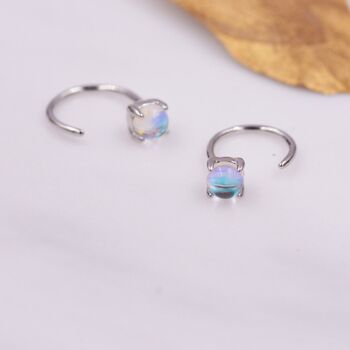 Colour Changing Crystal Huggie Hoop Threader Earrings, 6 of 12