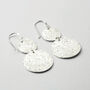 Sterling Silver Dangly Leaf Disc Earrings, thumbnail 4 of 4