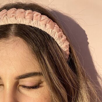 Lucy Velvet Headband Two Toned Pink, 2 of 11