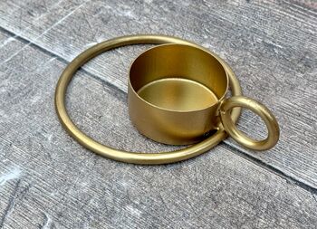 Gold Tone Metal Tea Light Holder, 3 of 3