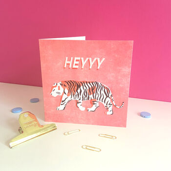 'Heyy Tiger' Greetings Card, 3 of 5