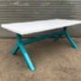 Industrial Y Frame Steel Dining Table 570, thumbnail 2 of 7