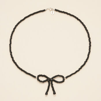 Black Bow Beaded Necklace, 7 of 8