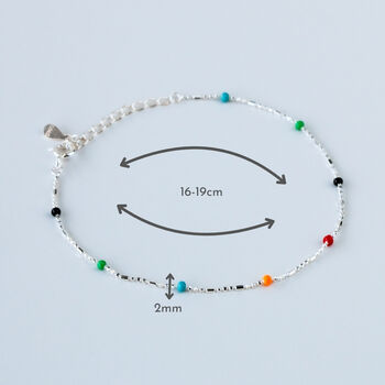 Sterling Silver Colourful Bead Bracelet, 4 of 5