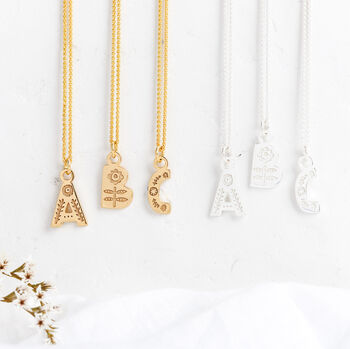 Astrid Botanical Initial Necklace, 8 of 11