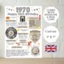 55th Birthday Card With 1970 Coin And Envelope Choose Your Colour, thumbnail 2 of 3