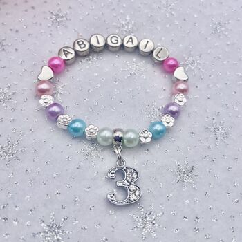 Birthday Bracelet Personalised With Name. Age Gift, 4 of 12
