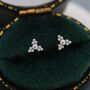 Sterling Silver Tiny Dotted Cluster Stud Earrings, thumbnail 1 of 12