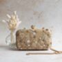 Ara – Golden Beige Embroidered Clutch Bag, thumbnail 1 of 2