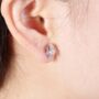 Dolphin Cz Stone Stud Earrings, 925 Sterling Silver, thumbnail 4 of 5