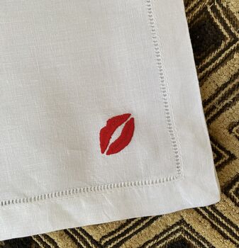 Embroidered Kiss Napkin, 7 of 7