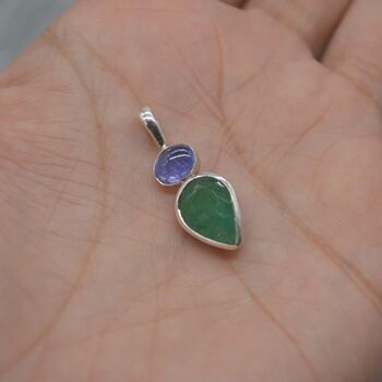 Emerald Tanzanite Pendant: May December Birthstone, 5 of 10