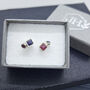 Tresor Two Stone Square Ear Studs, thumbnail 4 of 5