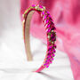 Leaf Diamante Gem Headband In Pink, thumbnail 3 of 4