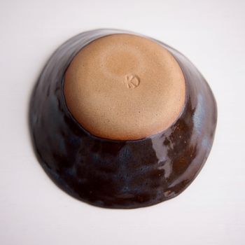 Handmade Ceramic Dark Blue/Brown Ring Dish, 6 of 6