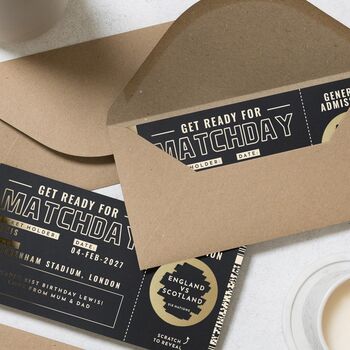 Personalised Football Rugby Scratch Ticket Voucher, 7 of 9