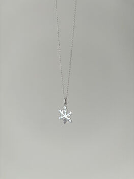 Sterling Silver Snowflake Necklace – Winter Jewellery Gift, 5 of 6