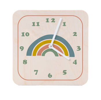 Childrens Wooden Rainbow Clock, 2 of 4