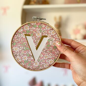 Liberty London Personalised Initial Embroidery Hoop, 4 of 7