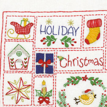 Christmas Advent Calendar Hand Embroidery Kit, 5 of 12