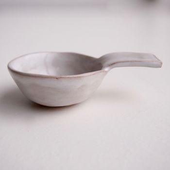 Handmade Oatmeal Pottery Coffee Scoop / Spoon, 4 of 10
