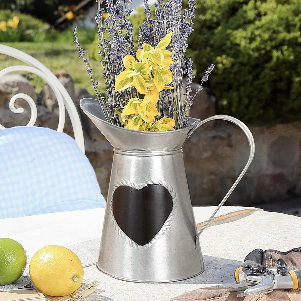 Tin Heart Pitcher Jug Gift, 1 of 8