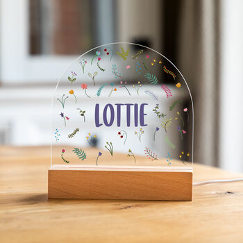 Personalised Wildflower LED Night Light For Children, 7 of 7