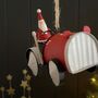 Santa In His Red Tractor Hanging Decoration, thumbnail 4 of 5