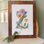 Z Is For Zinnia Pink Or Blue Initial Print, thumbnail 6 of 11