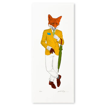 The Fox With The Umbrella | Silkscreen Print, 2 of 4