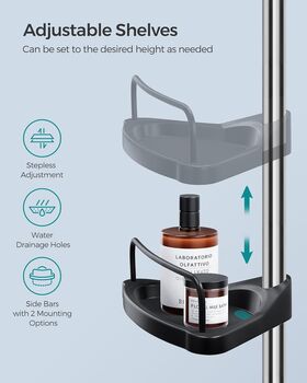 Shower Caddy Telescopic Bathroom Corner Shelf, 7 of 8