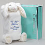 Personalised Embroidery Cream Bunny Hot Water Cover Nb, thumbnail 1 of 6