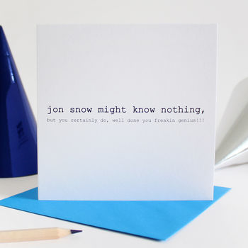 Jon Snow May Know Nothing…Exam Card, 4 of 4