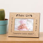 Personalised New Baby Girl Wood Picture Frame, thumbnail 1 of 2