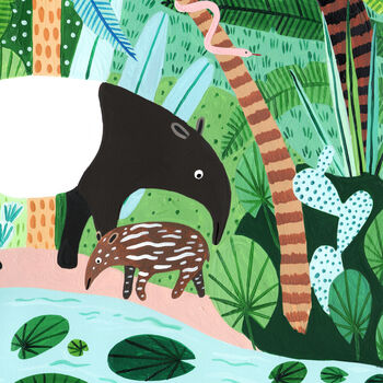 Jungle Malayan Tapirs Art Print, 5 of 6