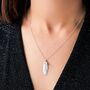 Sterling Silver Feather Necklace, thumbnail 2 of 6